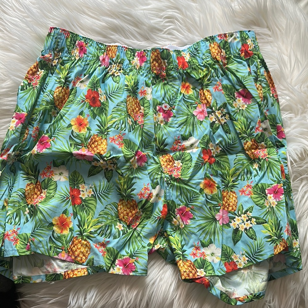 Druthers New York City Organic Pineapple Floral Boxer Shorts
